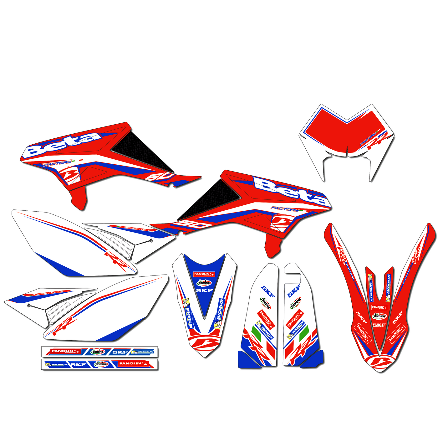 KIT DECO BETA 50 ORIGINE 2014 FACTORY ROUGE BLEU