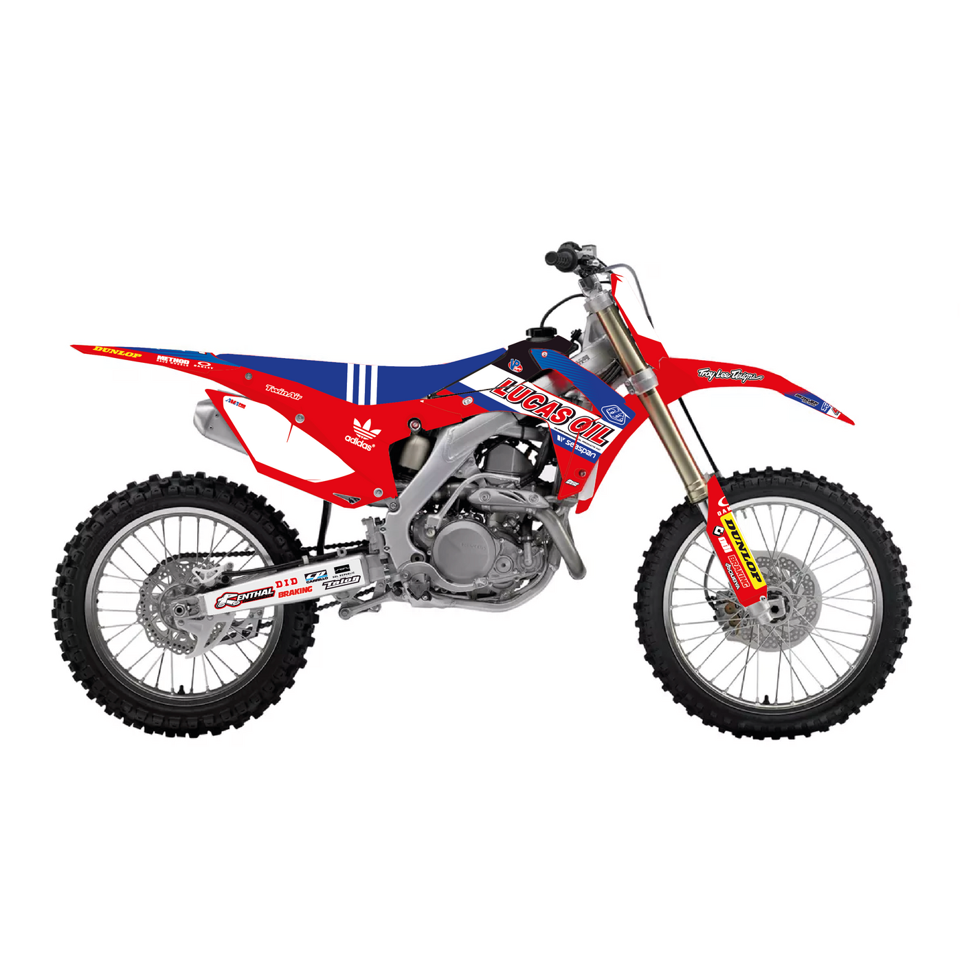KIT DECO HONDA 12 LUCAS OIL RED BLUE