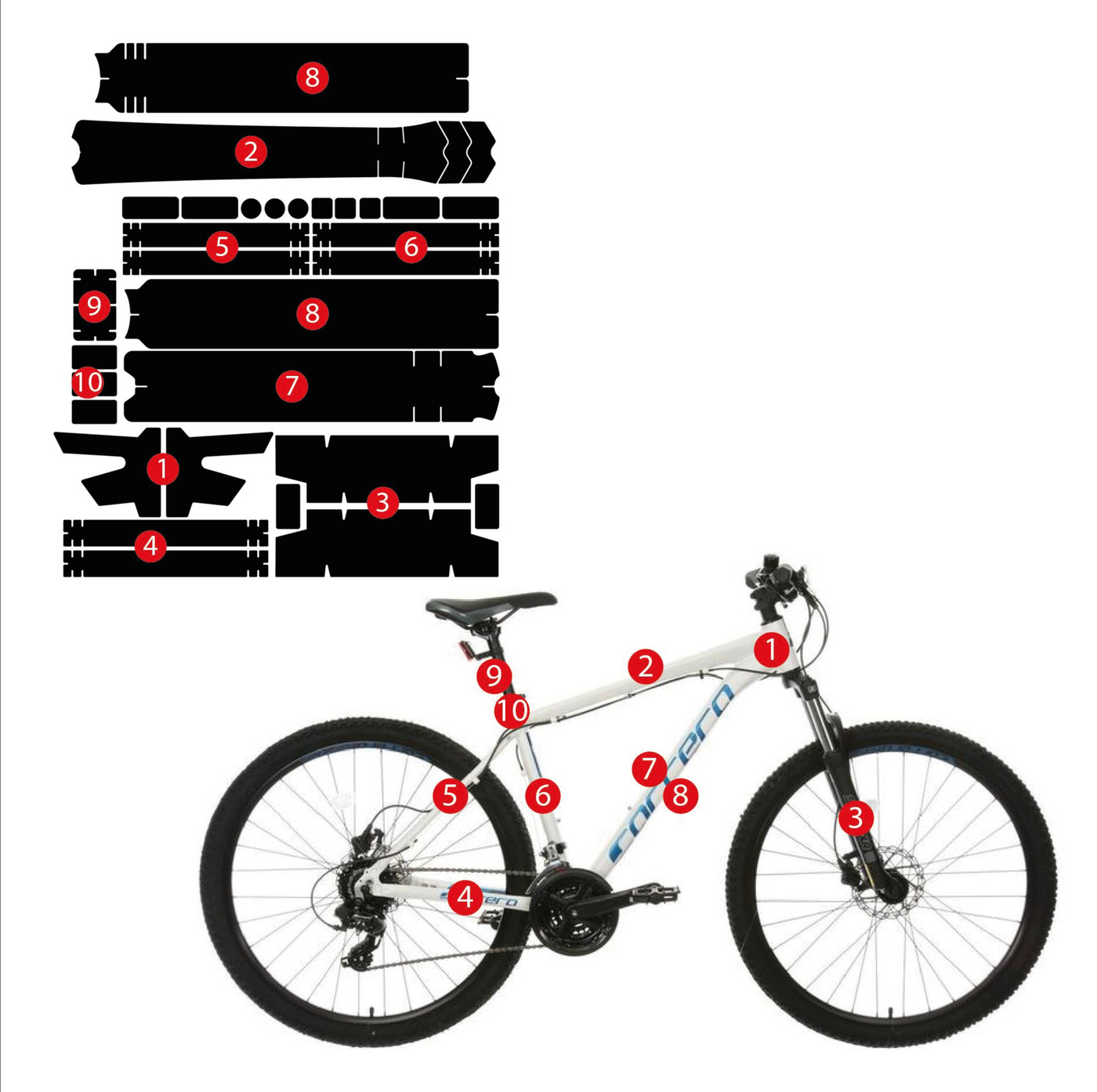 Kit de protections complet cadre VTT