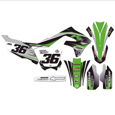 KIT DECO KAWASAKI 3 GRIS KX VERT