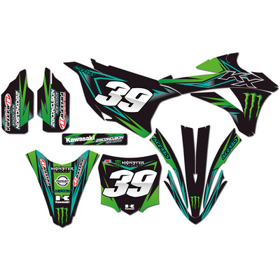 KIT DECO KAWASAKI 6 TURQUOISE VERT