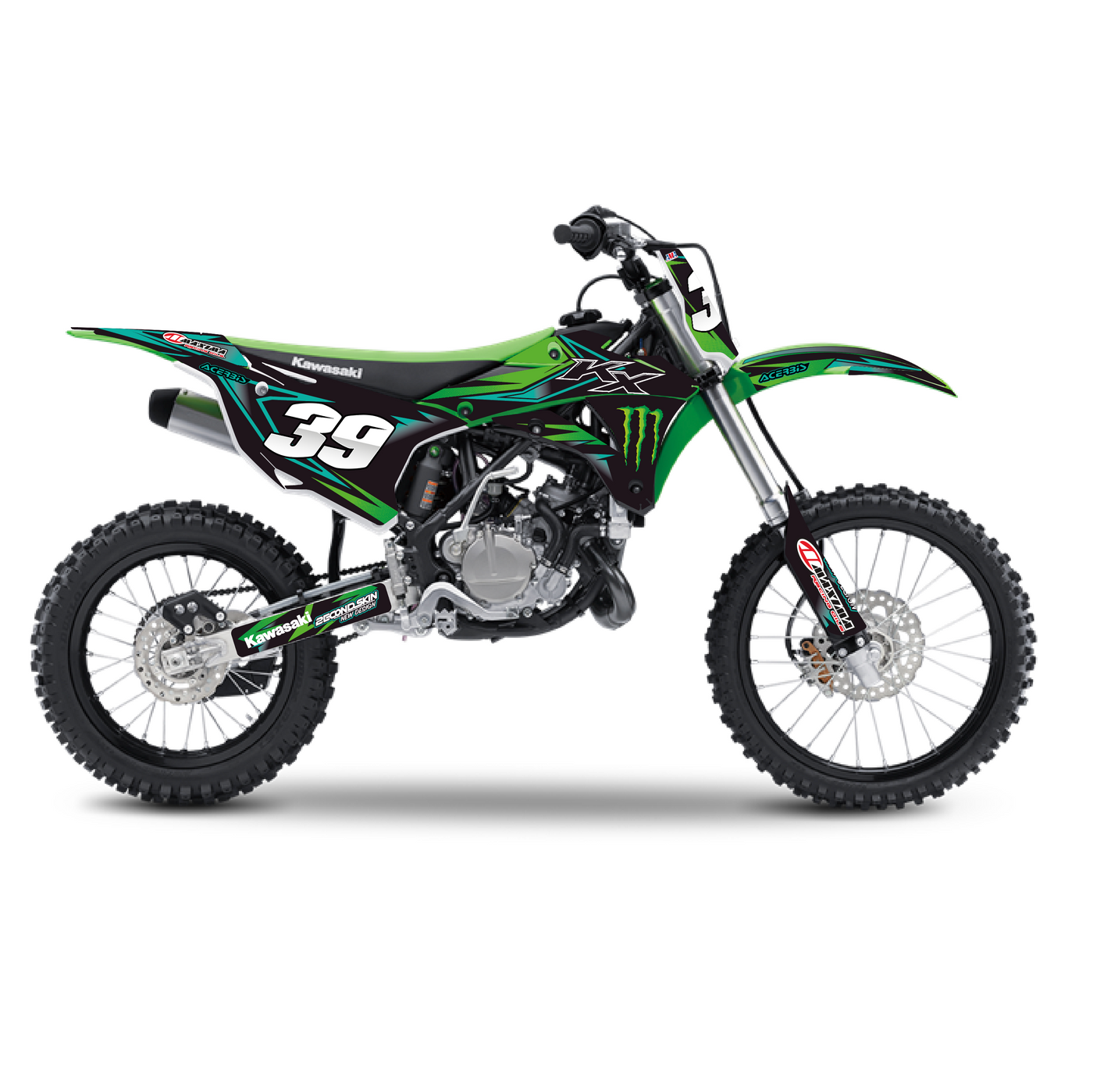 KIT DECO KAWASAKI 6 TURQUOISE VERT