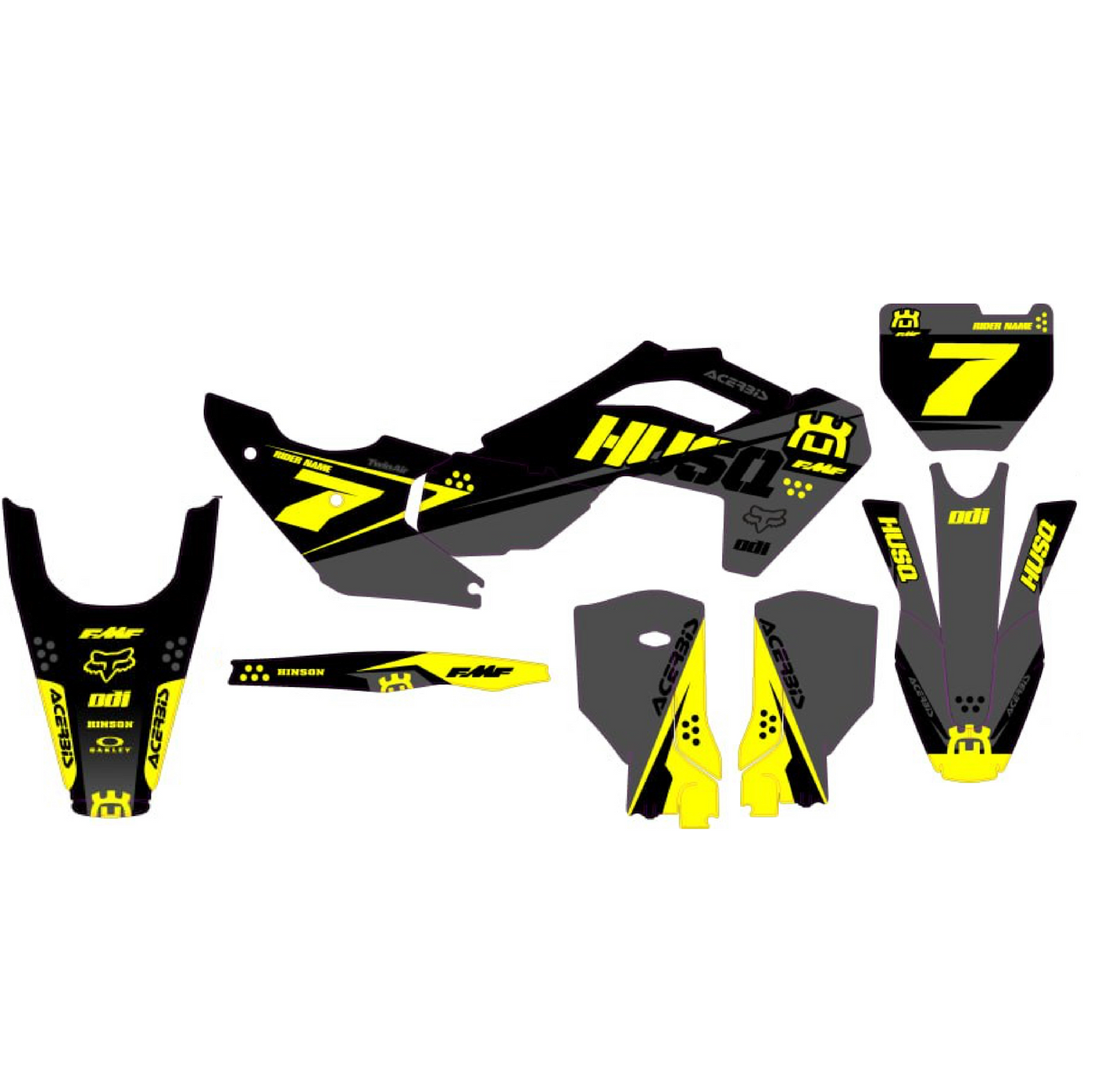 KIT DECO HUSQVARNA 2 GRIS JAUNE