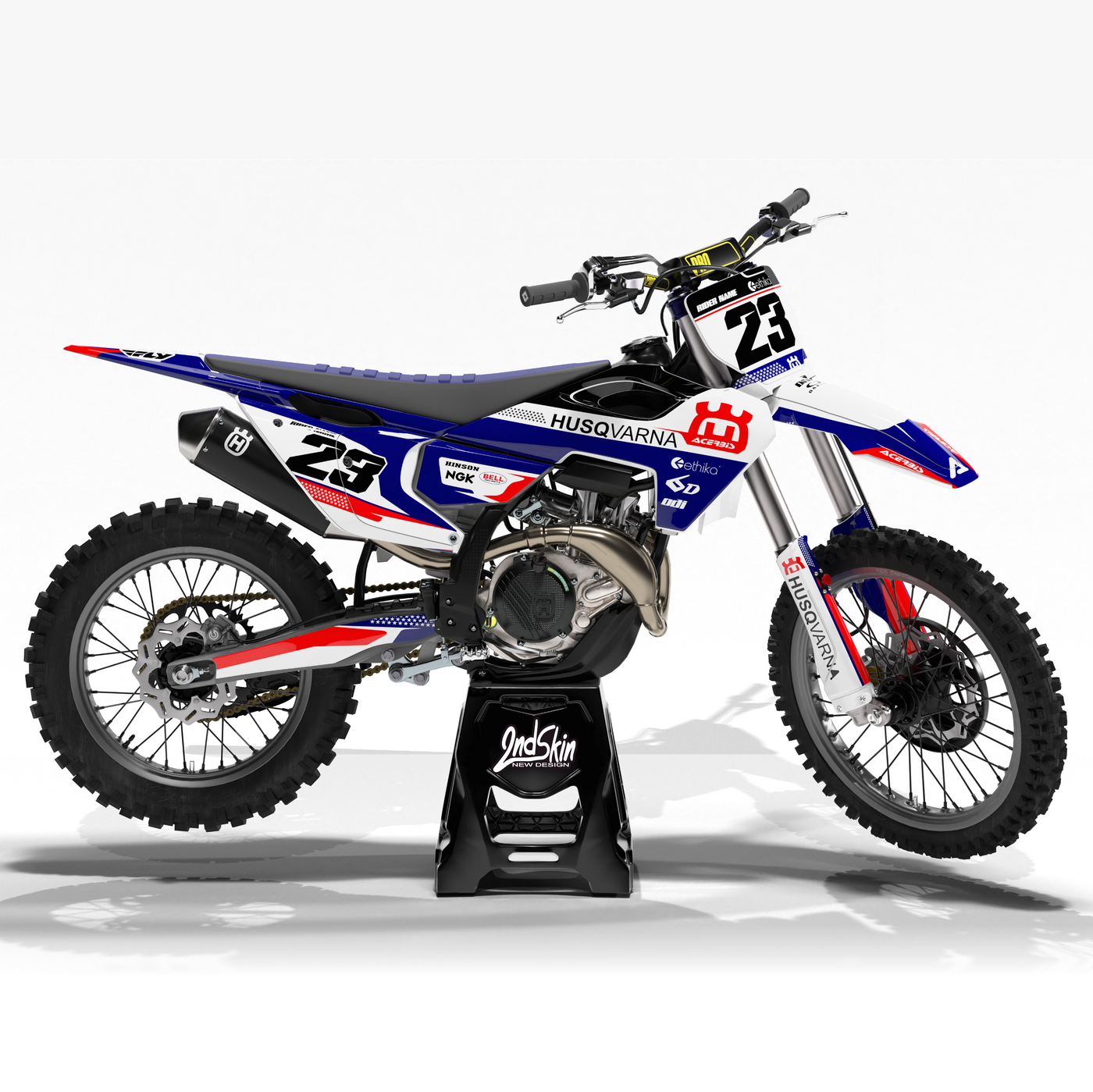KIT DECO HUSQVARNA 3 BLEU ROUGE BLANC