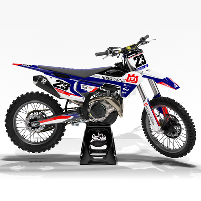 KIT DECO HUSQVARNA 3 BLEU ROUGE BLANC
