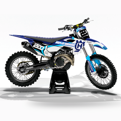 KIT DECO HUSQVARNA 4 BLEU CIEL BLANC