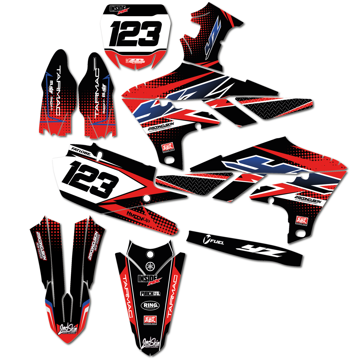 KIT DECO YAMAHA 21 RED BLUE 123