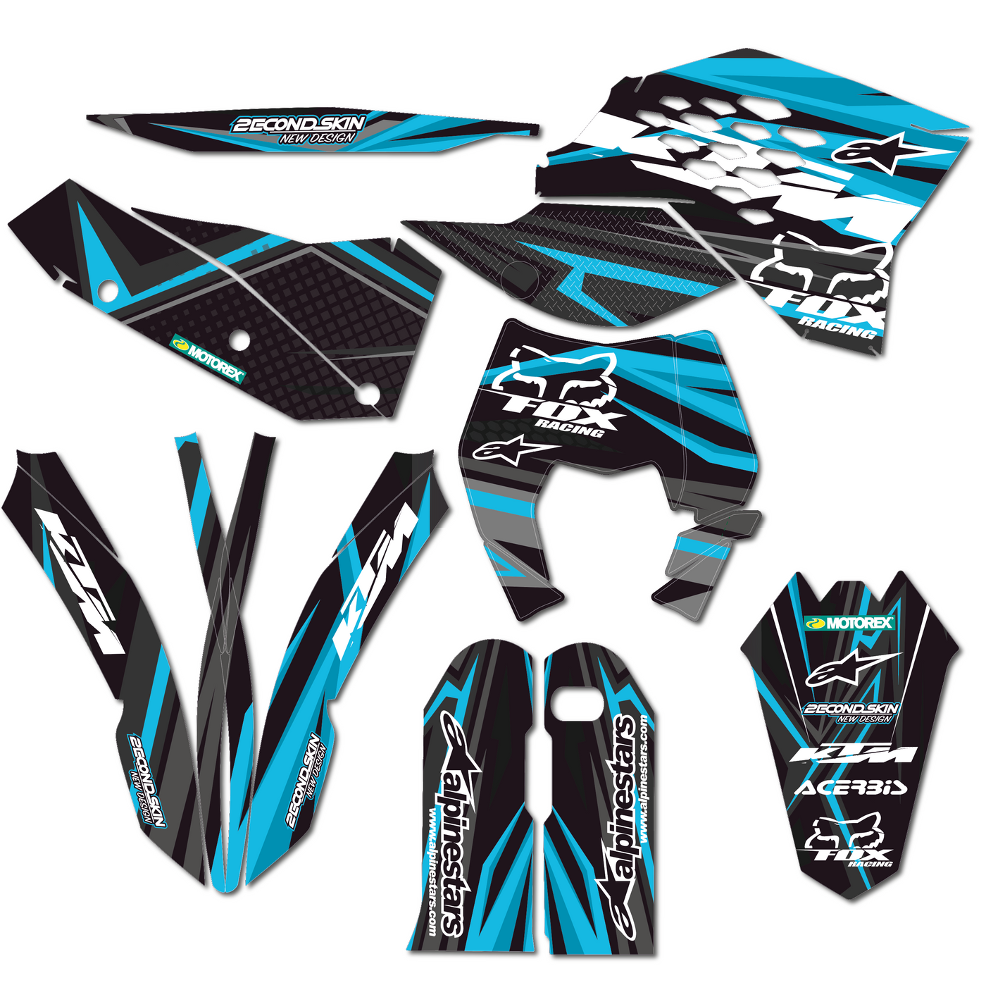 KIT DECO KTM 20 BLEU GRIS