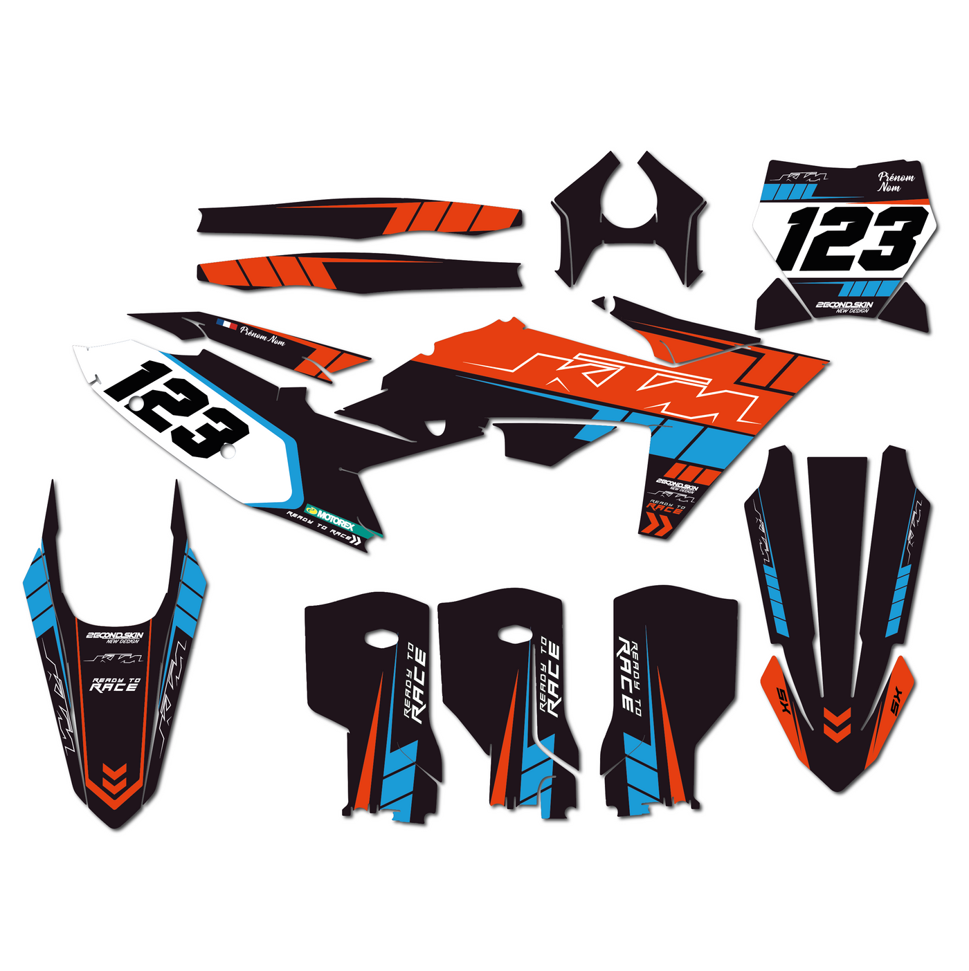 KIT DECO KTM 26 ORANGE BLEU