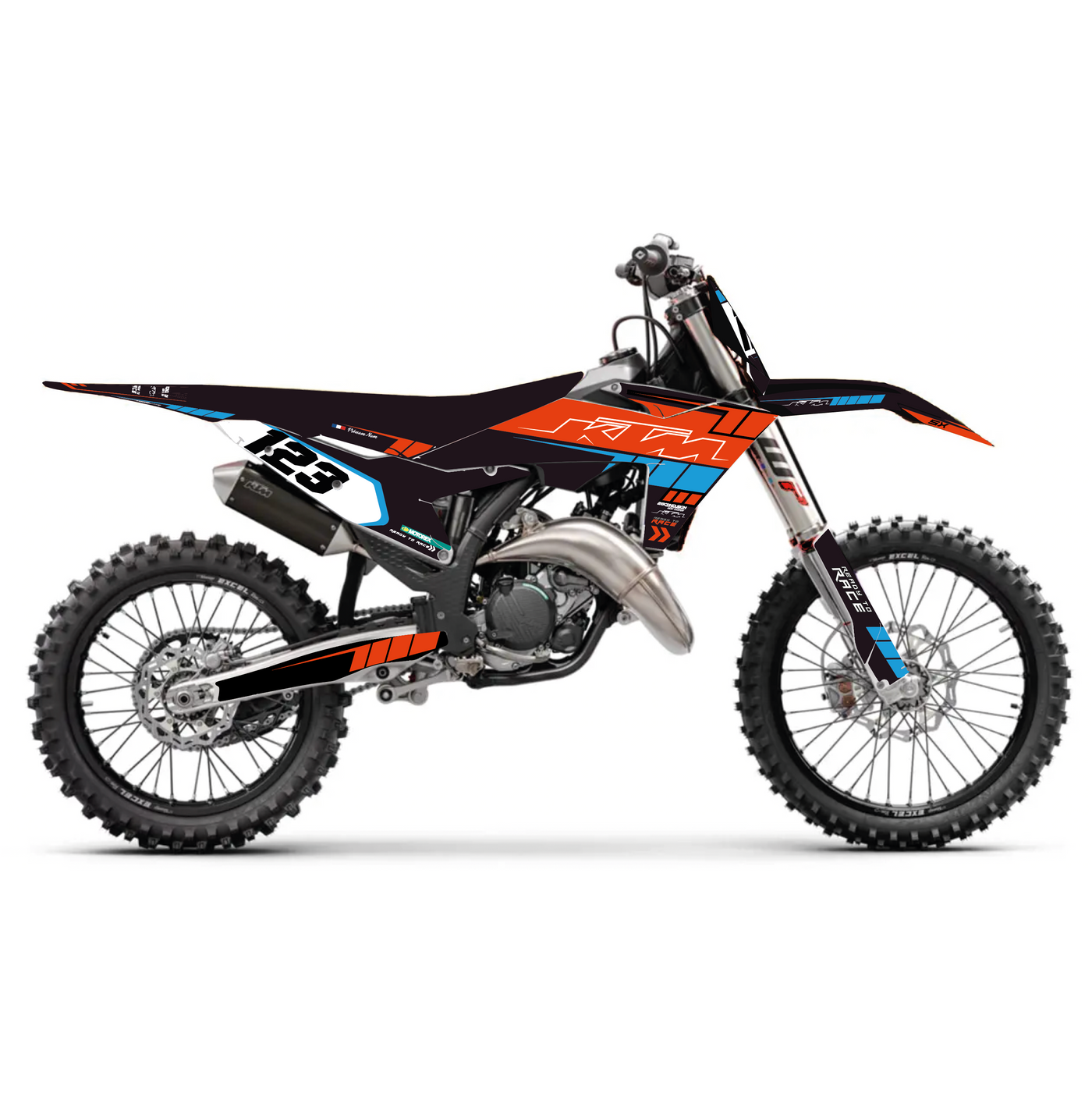 KIT DECO KTM 26 ORANGE BLEU