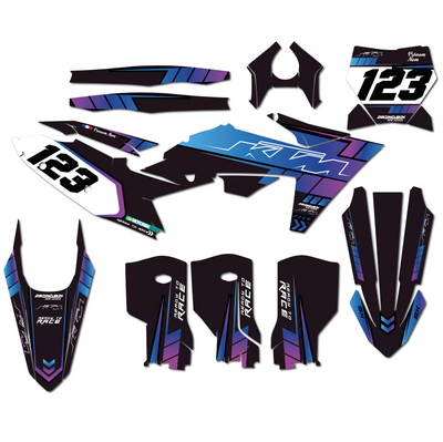 KIT DECO KTM 27 VIOLET BLEU