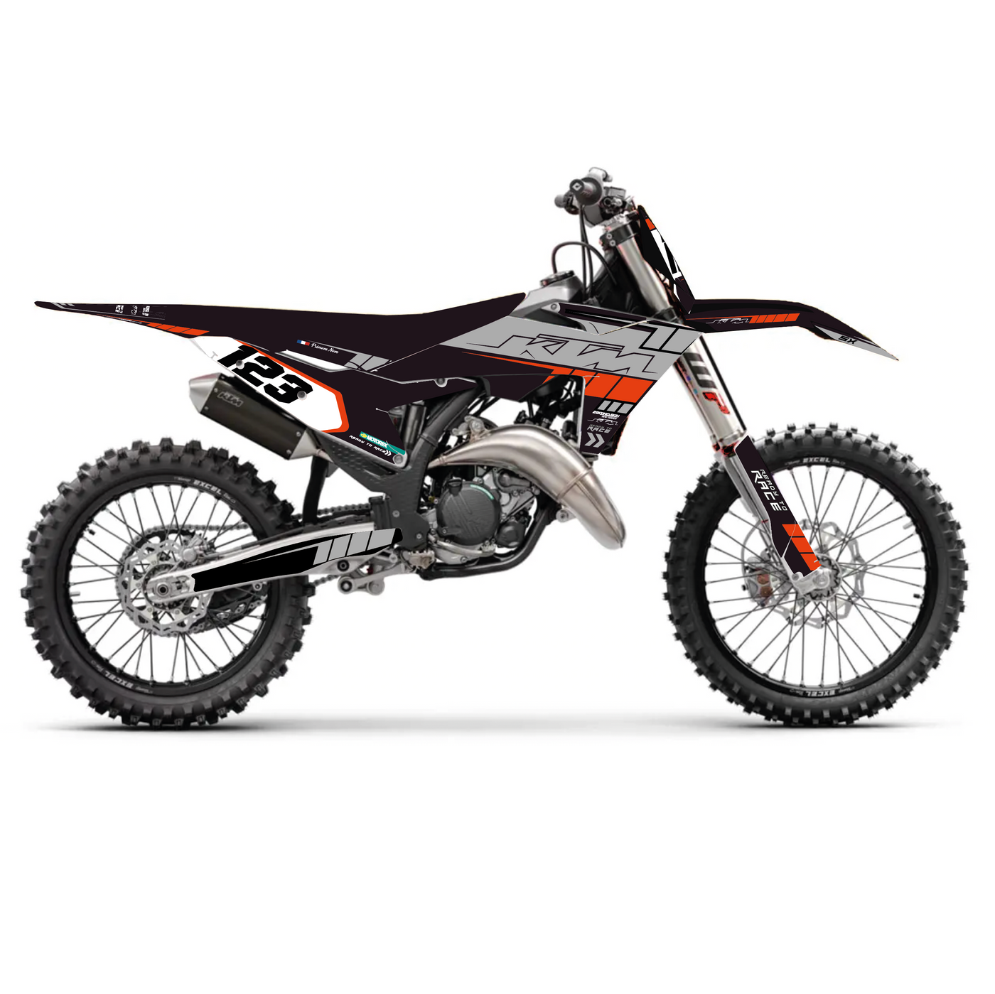 KIT DECO KTM 28 GRIS ORANGE