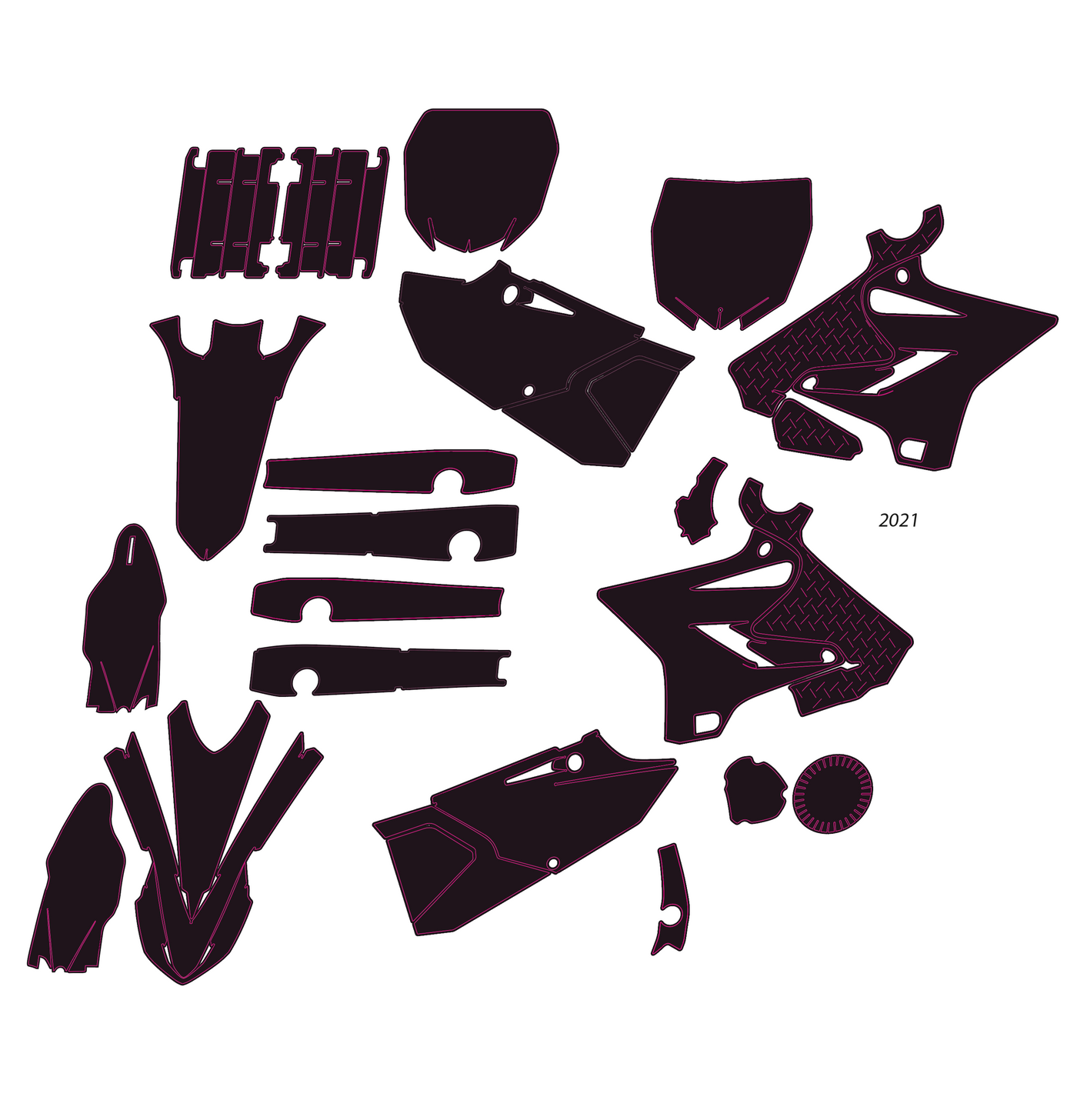 Template / Gabarit Yamaha YZ 125 2015 - 2021