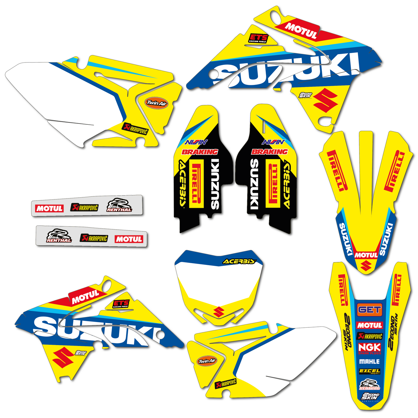KIT DECO SUZUKI 10 YELLOW BLUE RED